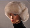 HX-204 full white fake rabbit fur hat