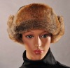 HX-206 jeannet fake rabbit fur hat with short ear flaps