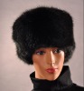 HX-209 black full fake mink fur cap