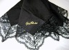 Hand Embroidered Lace Satin Lap Hanky and Lap Scarf with Embroidery God Bless