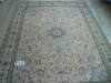 Hand knotted silk and wool rug