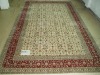 Hand knotted silk and wool rug
