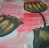 Hand painted silk fabric