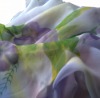 Hand painted silk fabric