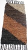 Handmade Leather striped rugs