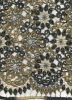 Handmade Metallic yarn emboridery fabric with beads