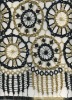 Handmade Metallic yarn emboridery fabric with beads for garment