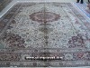 Handmade Persian Design Silk Carpet  (A005-12x18)