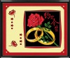 Handmade Red rose and Diamond ring embroidery crafts