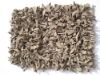 Handmade leather shaggy rug