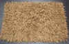 Handmade leather shaggy rug