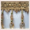 Heart-shaped bead tassel string fringe for curtain