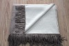High quality Cashmere blue double-faced knitted blankets bed throws