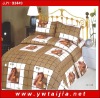 Hot sale 4 pcs bedding set/ cofffe-color bedding set/ feather-picture print bedlinen