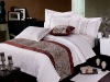 Hotel bedding set-white cotton jacquard bedding set
