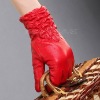 Hottest factory price high quality cute leather gloves red (L054NC)
