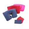 Inflatable travel neck pillow with pouch