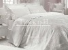 Jacquard woven duvet and pillow cover with plain sheeting