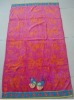 Jacquard yarnd dyed velvet cotton beach towel with application