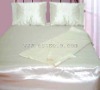 King Size White Color  Luxurious Silk Bedding Set