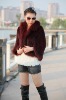 Knitted mink fur coat