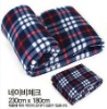 [Korea market hot selling product]checked printing double sided brush fleece throw blanket