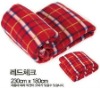 [Korea market hot selling product]checked printing double sided brush fleece throw blanket