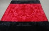 Korean blanket NO.NVHY101 RED stamped polyester blanket
