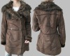 LADY W12 WASHED PU JACKET WITH FUR