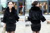 Lady Genuine Black Rabbit Fur Coat
