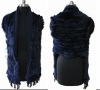 Lady knitted rabbit fur shawl with two sleeves