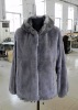 Lady's grey rabbit fur coat