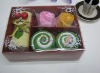 Latest 100% cotton towel cake gifts set(WBC-053-3)