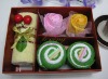 Latest 100% cotton towel cake gifts set(WBC-053-4)