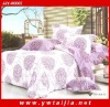 Latest design 100% cotton plain purple printed yiwu 4pcs bedding set