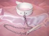 Leather Bondage Collar Choker with Heavy Rings & Leash Set