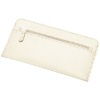 Leather Long Wallet (Recycled Leather, White Leather Wallet)