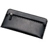 Leather Long Wallet (Recycled Leather, mens black leather wallet)