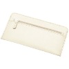 Leather Long Wallet (Recycled Leather, white leather wallet)