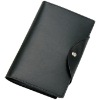 Leather Name Card Holder (L) (Recycled Leather, Black Card Holder)