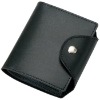 Leather Name Card Holder (S) (Recycled Leather, Black Card Holder)
