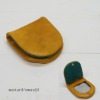 Leather coin case  [mustard] ,made in Japan