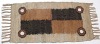 Leather patched rugs with blocks