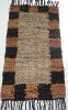 Leather rug with checkered border