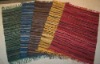 Leather rugs colorful stripes and fringes