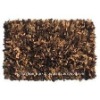 Leather shaggy rug
