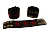 Leather wristband with embroidery biker bracelet