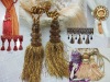 Lechy brand curtain accessories New design curtain tassel fringe(lace) with bead tassel cord