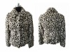 Leopard printed rabbit fur coat