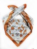 Light Weight Fashion Silk Square With Flower Pattern Scarf